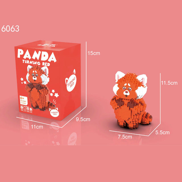 Juguete de rompecabezas de bloques de construcción de oso rojo de dibujos animados