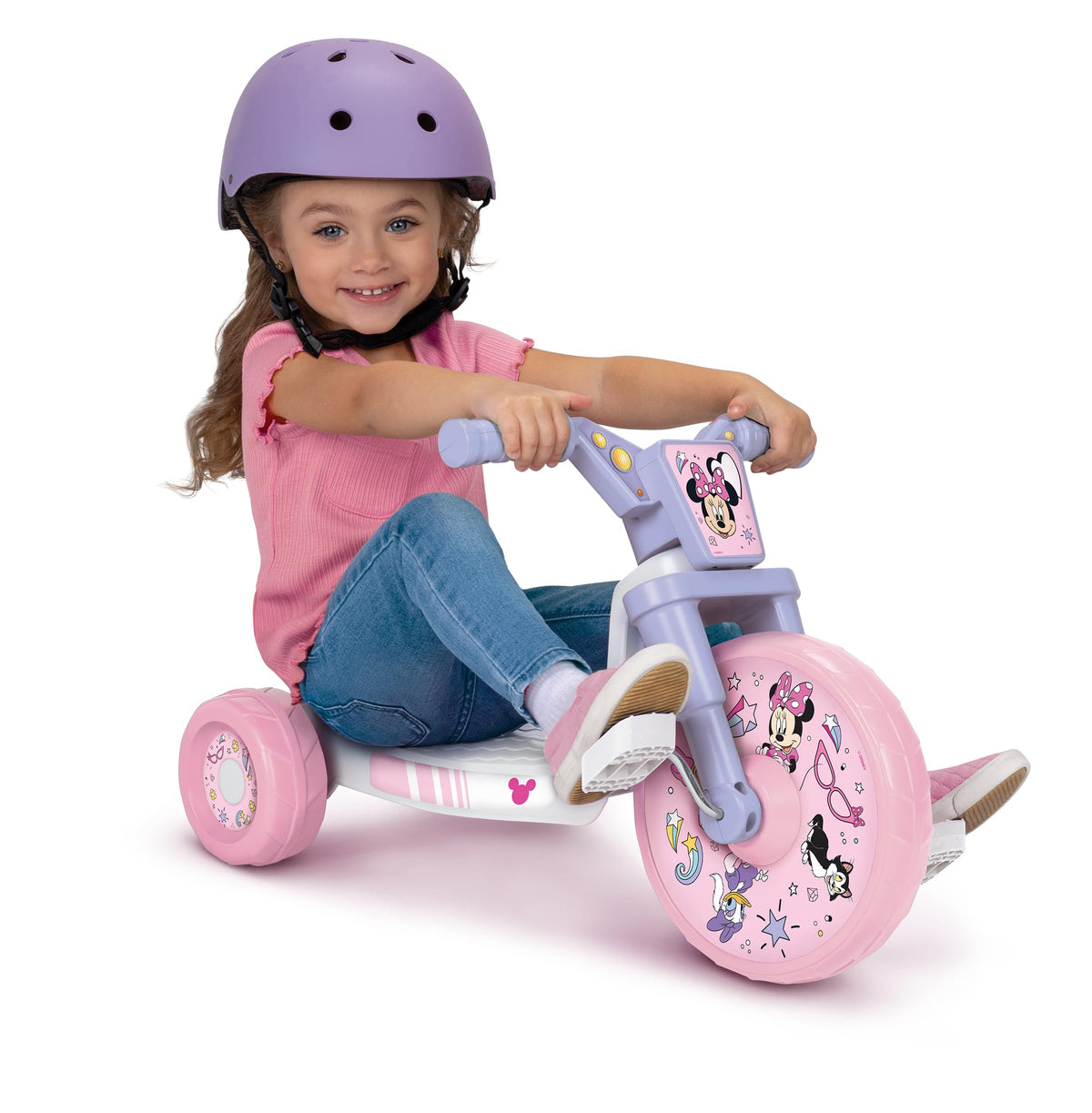 MINNIE MOUSE Correpasillos Triciclo Junior Cruiser de 10" con Sonidos - Triciclo para niños pequeños de 2 a 4 años