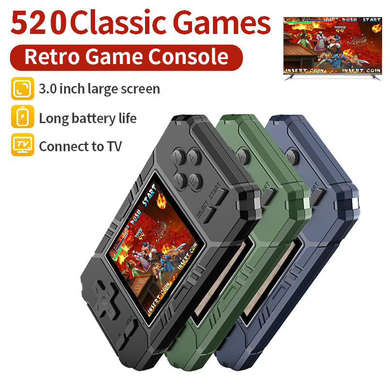 Consola de juegos portátil retro de 8 bits con pantalla LCD de 3 pulgadas